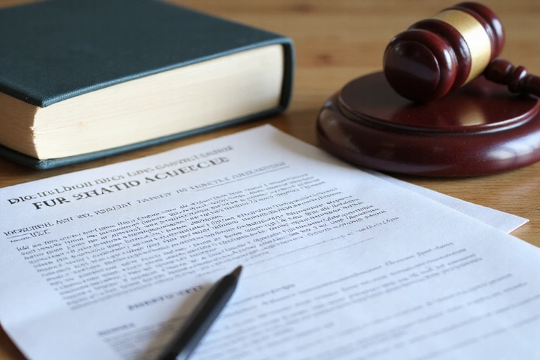 Libri e documenti legali che simboleggiano la proprietà intellettuale e i termini di servizio.